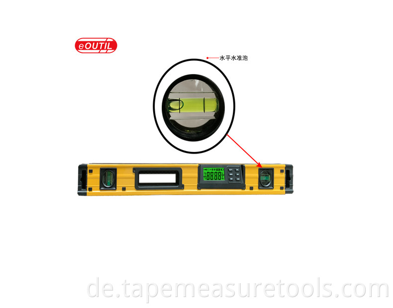 DL405 Blister magnetischer Füllstandsmesser Aluminiumlegierung Winkelmessung Winkellineal Dekoration Messwerkzeug